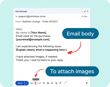 Screenshot showing email body