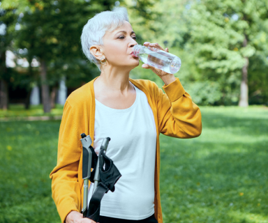 Person taking daily nutritional support